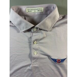Holderness & Bourne Golf Polo Mens XL Pink Striped Tailored Fit Short Sleeve Shi